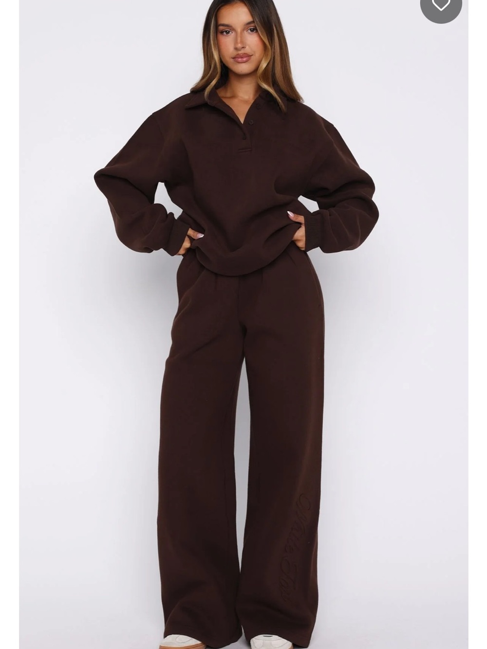 Wide Leg Lounge Pants - Brown